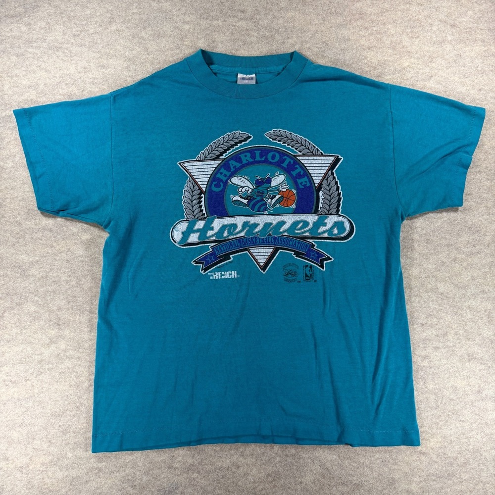 VTG Charlotte Hornets Shirt Mens L Graphic Tee Single Stitch NBA Basketball 90s